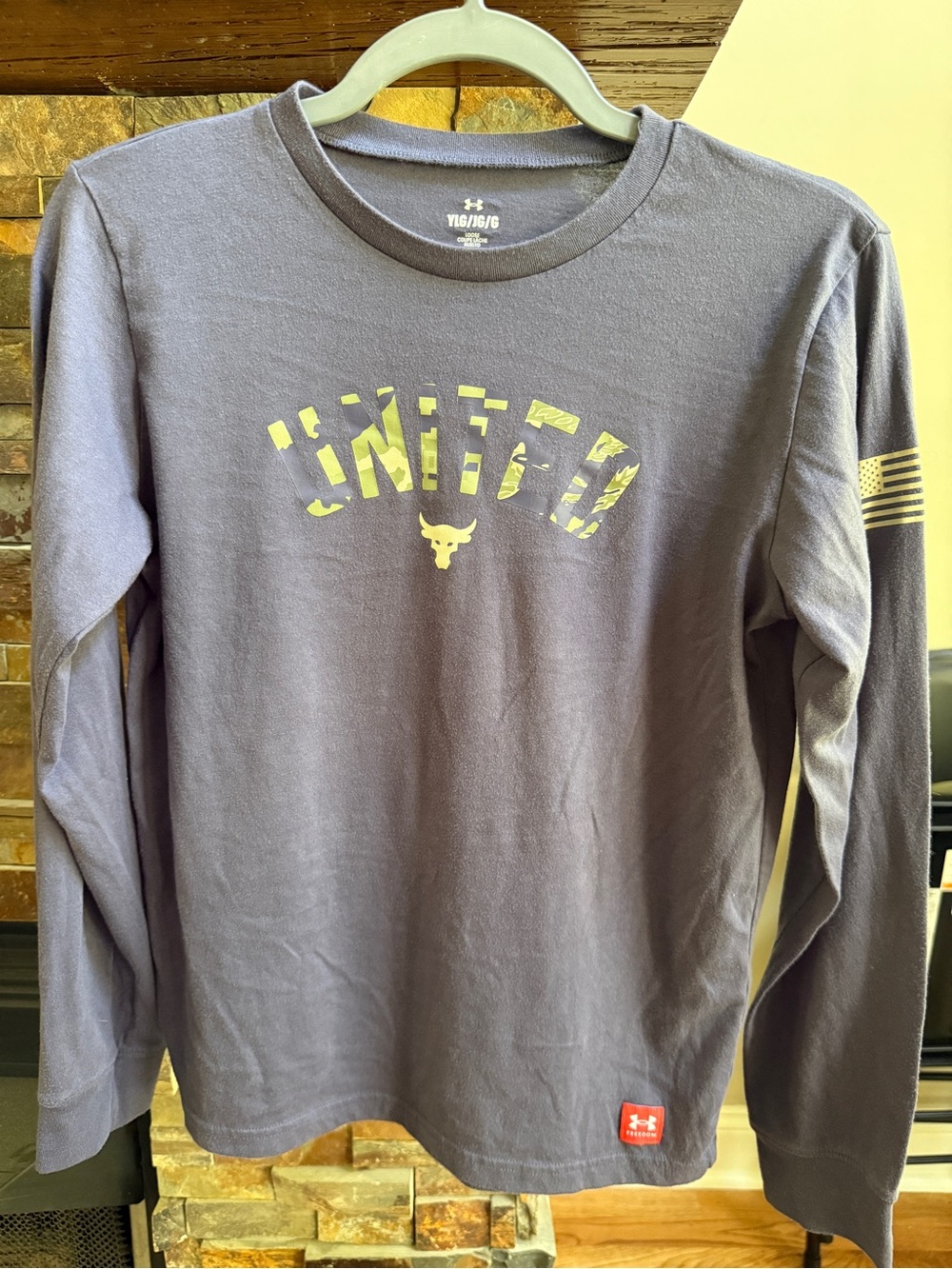 Under Armour Youth Long Sleeve 'United' Logo Shirt - Size YL